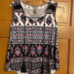 Black and pink paisley top